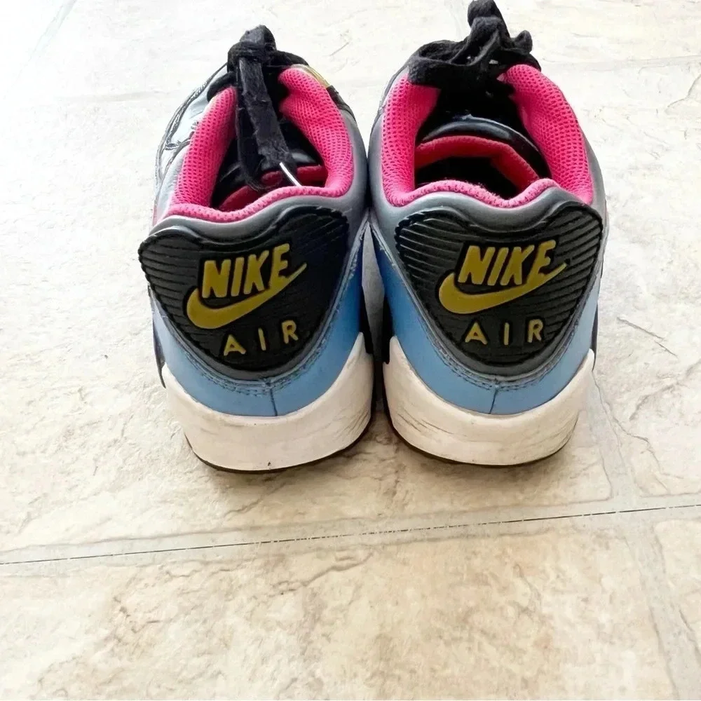 Nike Air Max 90 Flint Grey Flamingo GS Sneakers Leather Shoes Youth 6/ Women 8